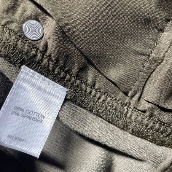 J. Jill Womens Olive Green Flat Front Pocket Velvet Straight Leg Pants Size 12 - Picture 4 of 10